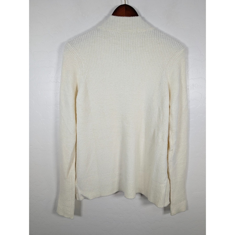 EXOFFICIO Sweater Womens Medium Ivory Open Cardigan Pockets Long Sleeve Stretch - Picture 2 of 11